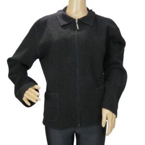 Rino Rossi Black Zip Up Wool Sweater